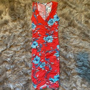 Bar III Royal Garden dress red S